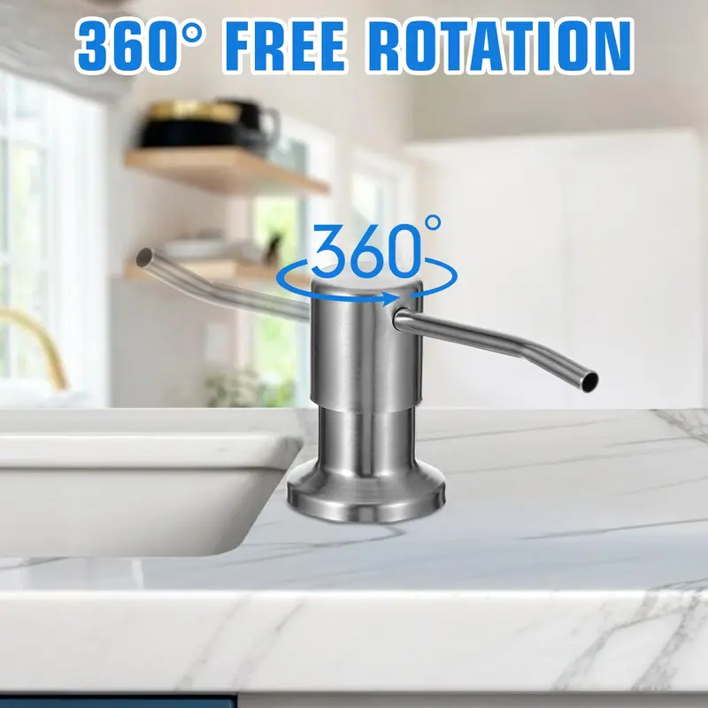 Stop Refilling Every Week – Brushed Nickel Sink Soap Dispenser with 39" Leak-Free Hose, Pump from Countertop, Refill in Seconds Without Crawling Under