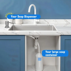 Stop Refilling Every Week – Brushed Nickel Sink Soap Dispenser with 39" Leak-Free Hose, Pump from Countertop, Refill in Seconds Without Crawling Under