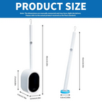 SOPAMI Wall Mount Disposable Toilet Brush Kit with 16/32 Replaceable Brush Heads Rotating Universal Brush Head All Round Deep Clean Toilet Bowl Gap Odor Reducing Mess-Free Small Bathroom Supply