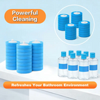 SOPAMI Wall Mount Disposable Toilet Brush Kit with 16/32 Replaceable Brush Heads Rotating Universal Brush Head All Round Deep Clean Toilet Bowl Gap Odor Reducing Mess-Free Small Bathroom Supply