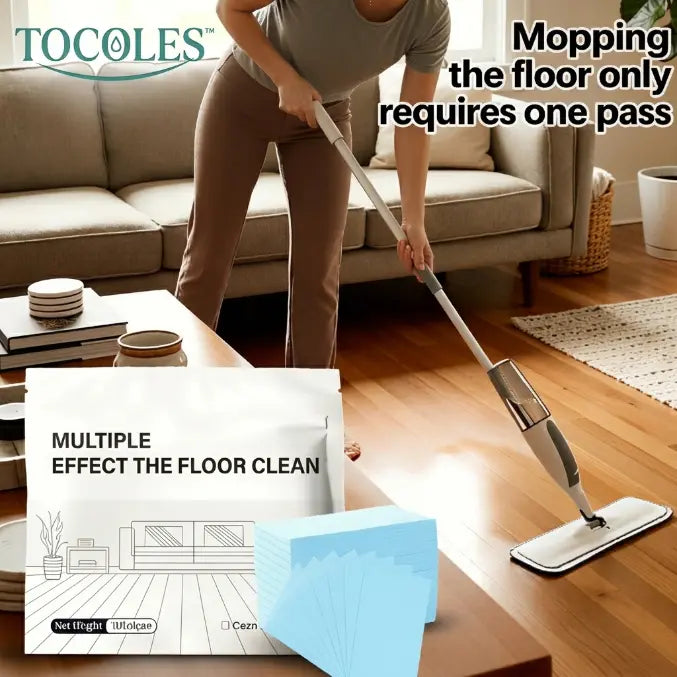 100 Multi-Purpose Floor Cleaning Sheets | 99.9% Sterilization Rate, Removes Stains and Odors, Suitable for Hardwood/Tile/Shelves and RV Walls
