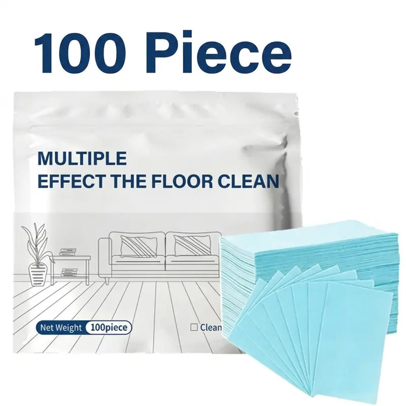 100 Multi-Purpose Floor Cleaning Sheets | 99.9% Sterilization Rate, Removes Stains and Odors, Suitable for Hardwood/Tile/Shelves and RV Walls