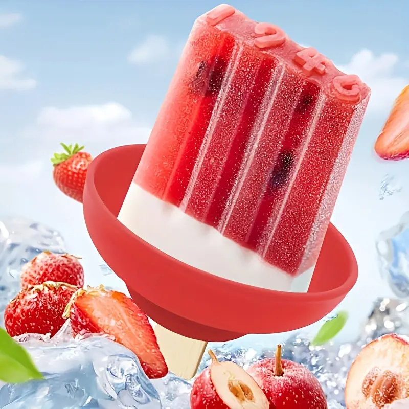 4pcs Silicone Ice Cream Holder Stand Set, Summer Popsicle Holder, Leak-Proof Cone Support with Drip Guard, Portable Youngsters's Ice Pop Mold Tray for On-The-Go Snacks - Dishwasher Safe, Thanksgiving tableware
